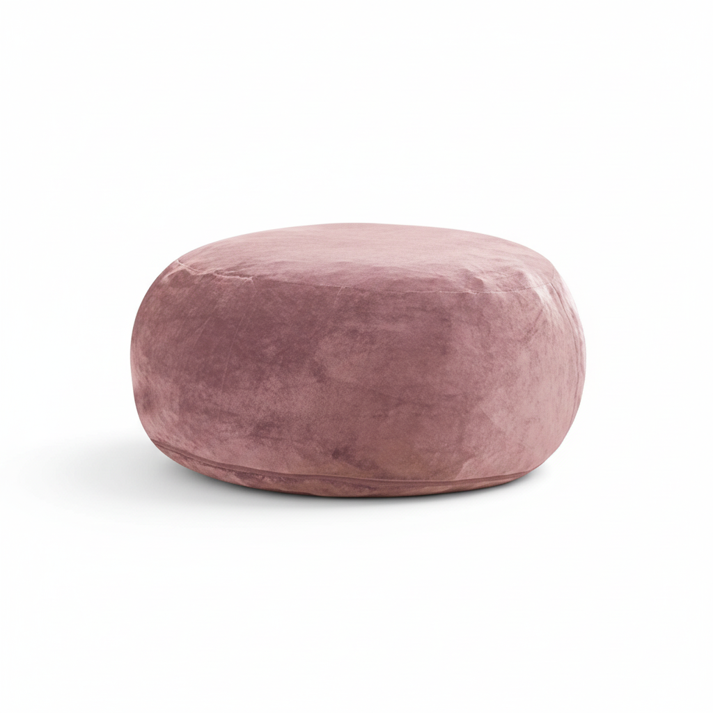Pouf Géant MOONA Teddy Rose — Repose-Pieds & Siège d'Appoint | MONCANAP