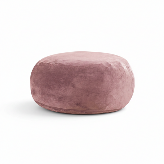 Pouf Géant MOONA Teddy Rose — Repose-Pieds & Siège d'Appoint | MONCANAP