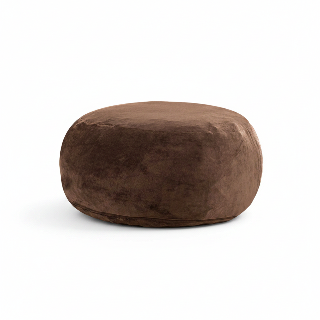 Pouf Géant MOONA Teddy Marron — Repose-Pieds & Siège d'Appoint | MONCANAP