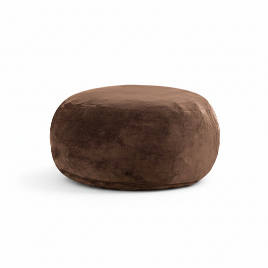 Pouf Géant MOONA Teddy Marron — Repose-Pieds & Siège d'Appoint | MONCANAP