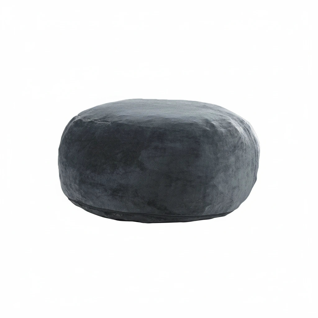 Pouf Géant MOONA Teddy Gris Foncé — Repose-Pieds & Siège d'Appoint | MONCANAP