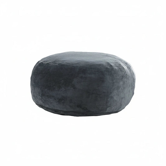 Pouf Géant MOONA Teddy Gris Foncé — Repose-Pieds & Siège d'Appoint | MONCANAP
